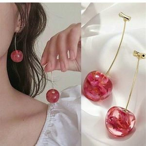 Red Cherry Cherries Dangle Earrings